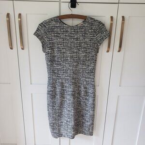 Love Ady Sheath Dress Womens L Grey Cap Sleeve Fitted Pencil Career Cocktail USA